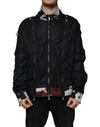 Dolce & Gabbana Sort Nylon Full Zip Herre Bomberjakke