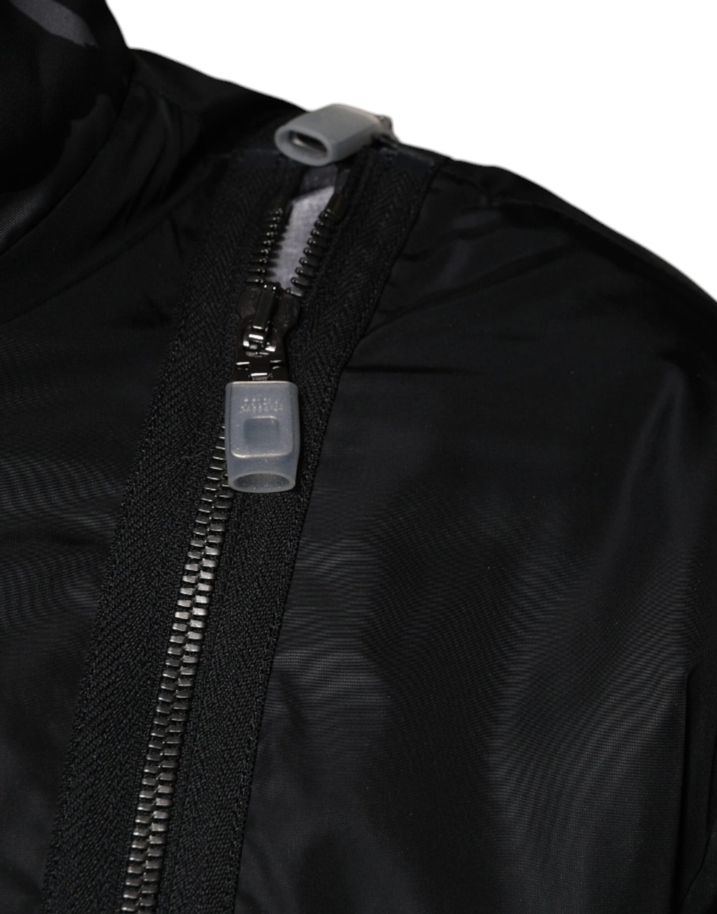 Dolce & Gabbana Sort Nylon Full Zip Herre Bomberjakke