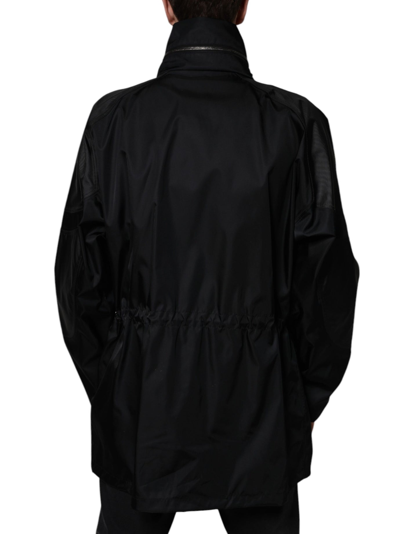 Dolce & Gabbana Sort Nylon Vinter Herre Parka Jakke