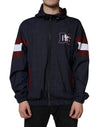 Dolce & Gabbana Blå Logo Full Zip Hættejakke til Herrer
