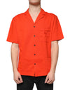 Dolce & Gabbana Orange Bomuld Button Down Casual Poloshirt
