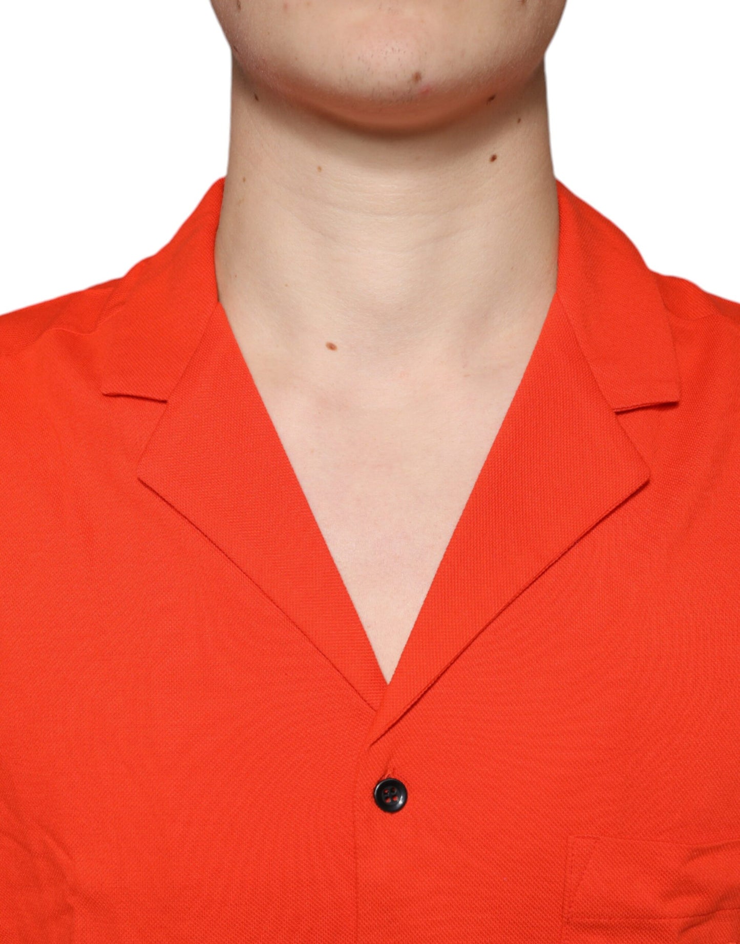 Dolce & Gabbana Orange Bomuld Button Down Casual Poloshirt
