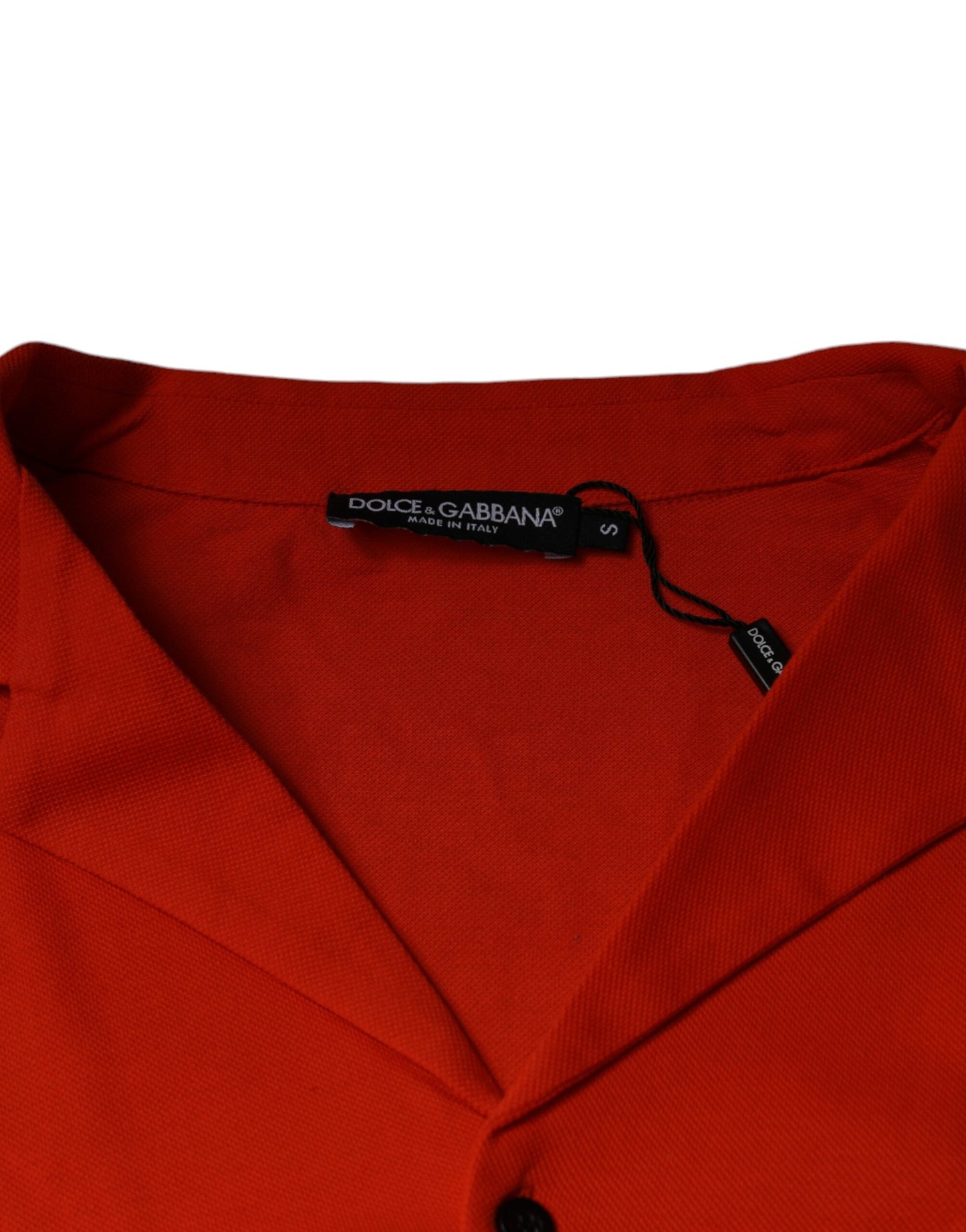 Dolce & Gabbana Orange Bomuld Button Down Casual Poloshirt