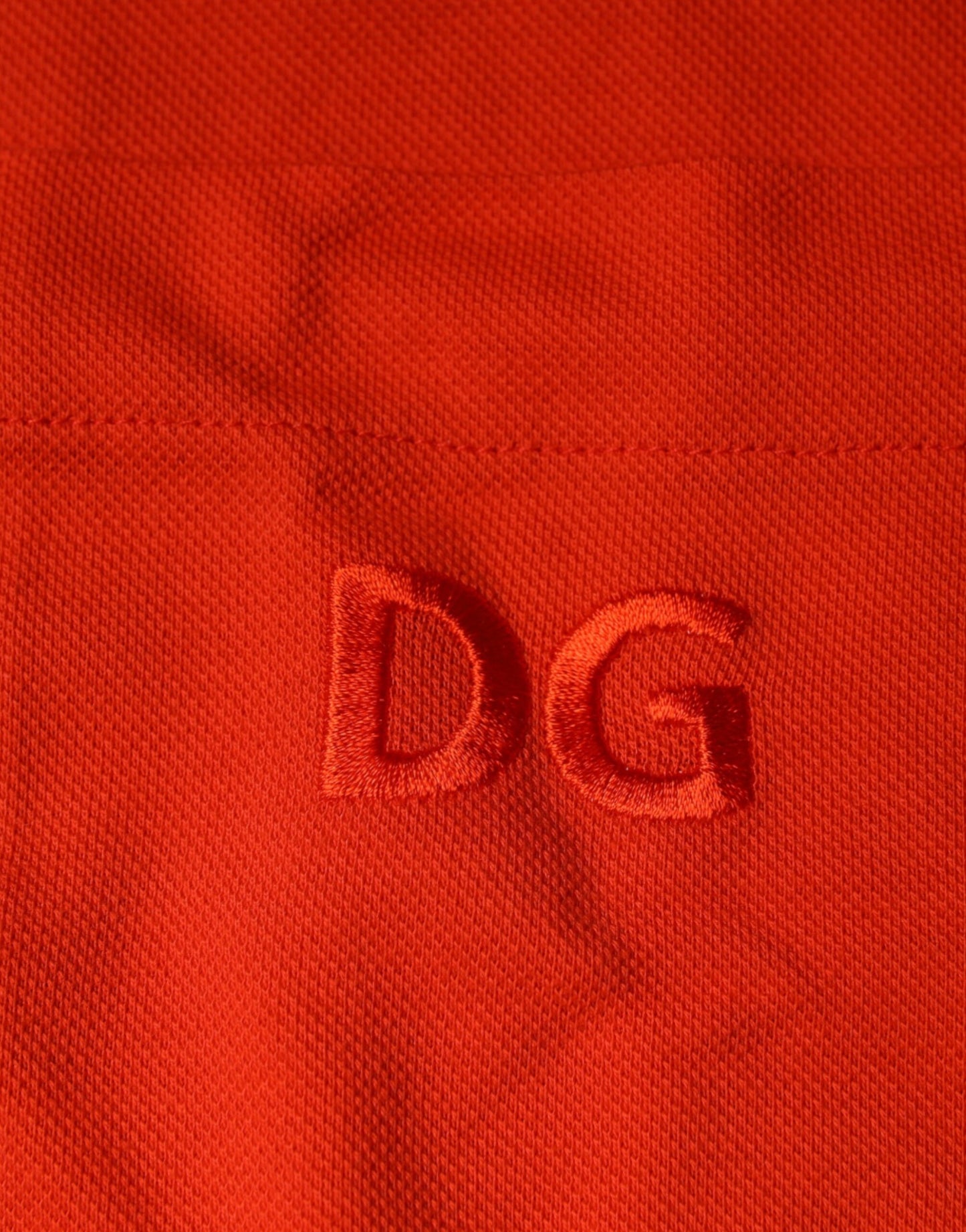 Dolce & Gabbana Orange Bomuld Button Down Casual Poloshirt