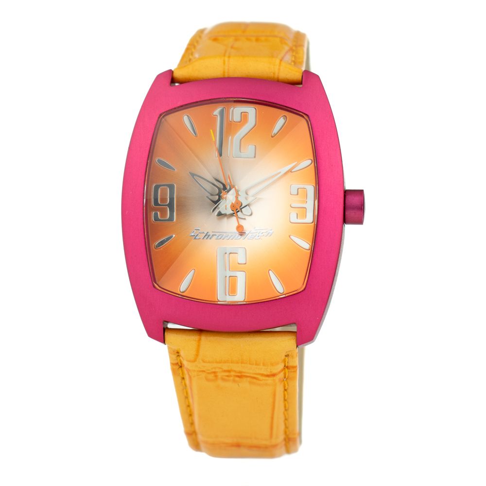 Chronotech orange læderur
