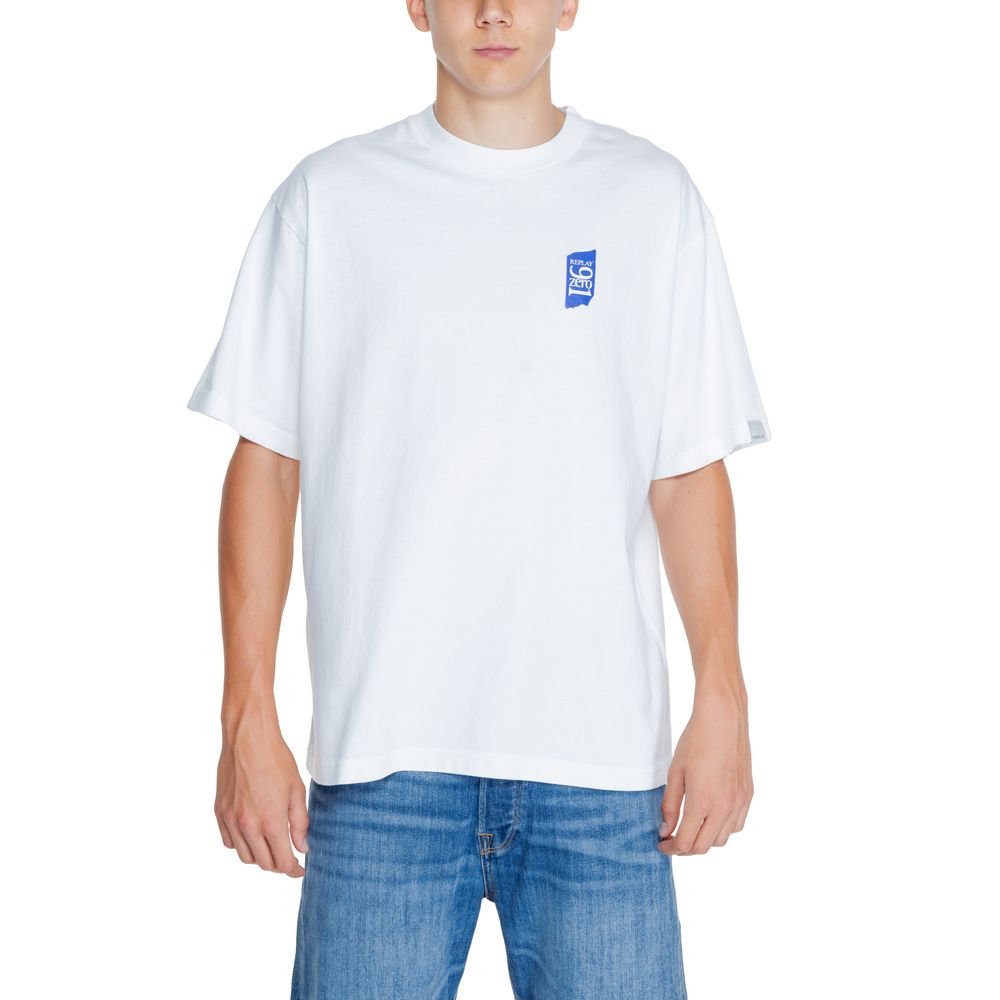 Replay Hvid Bomulds T-shirt
