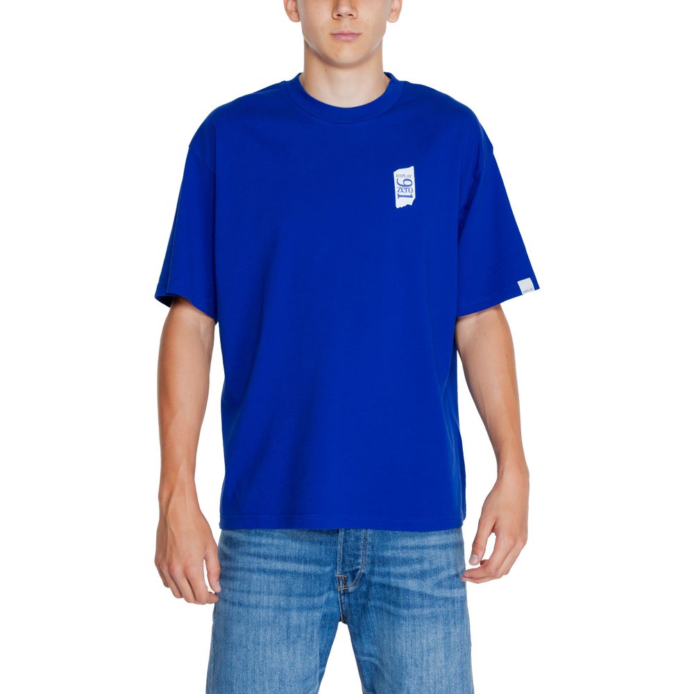 Replay Blå Bomulds T-shirt