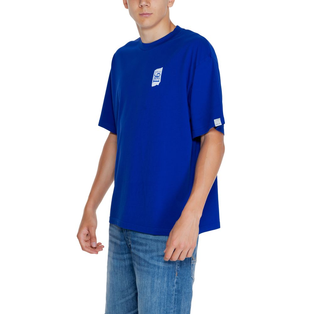 Replay Blå Bomulds T-shirt