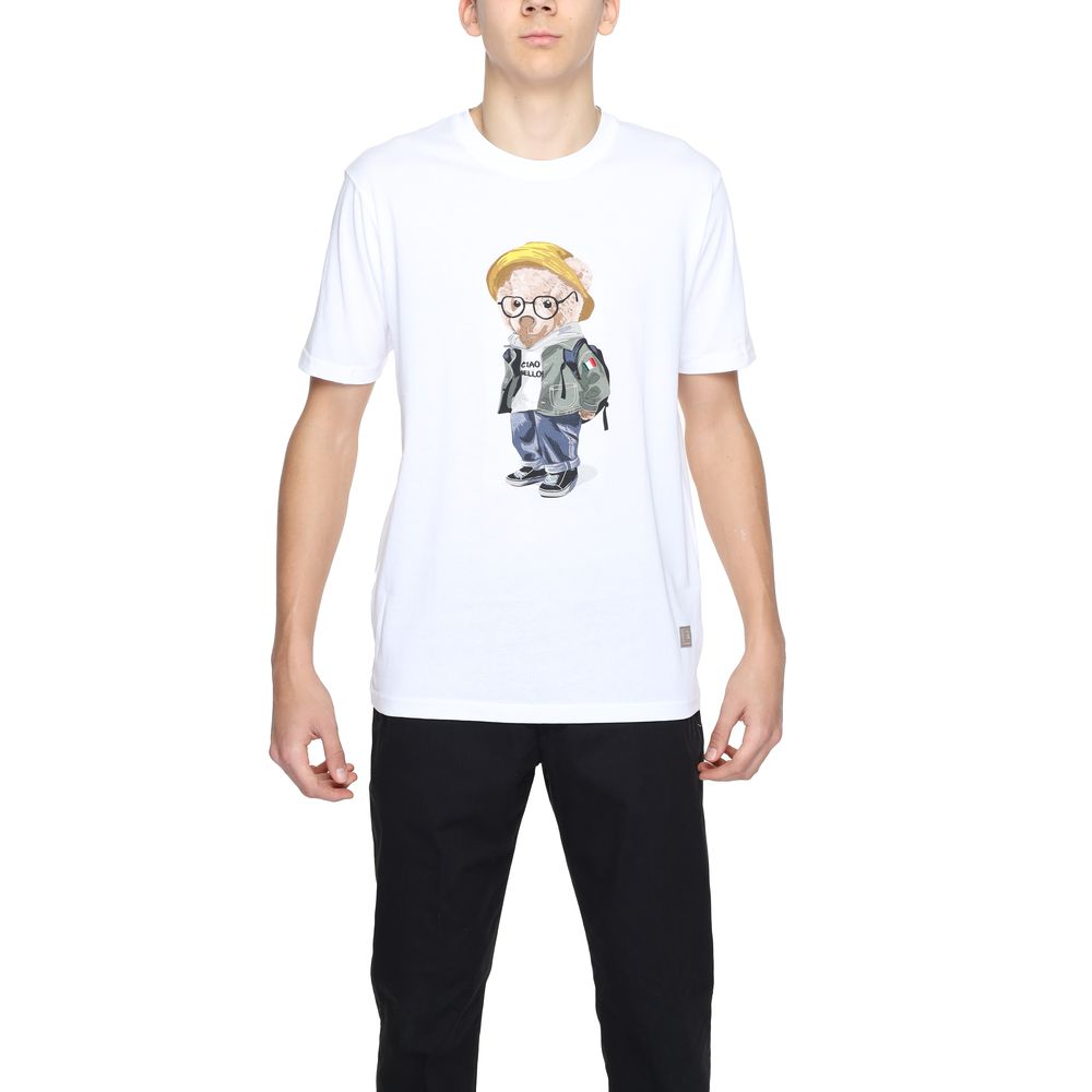 Gianni Lupo Hvid Bomulds T-shirt