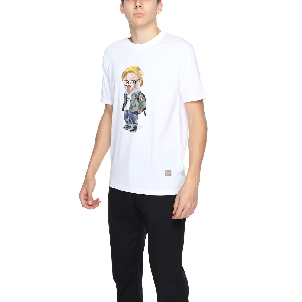 Gianni Lupo Hvid Bomulds T-shirt