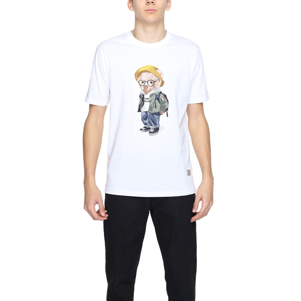 Gianni Lupo Hvid Bomulds T-shirt
