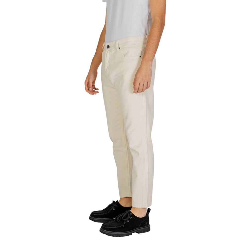 Gianni Lupo Cremefarvede Bomuld Jeans & Bukser