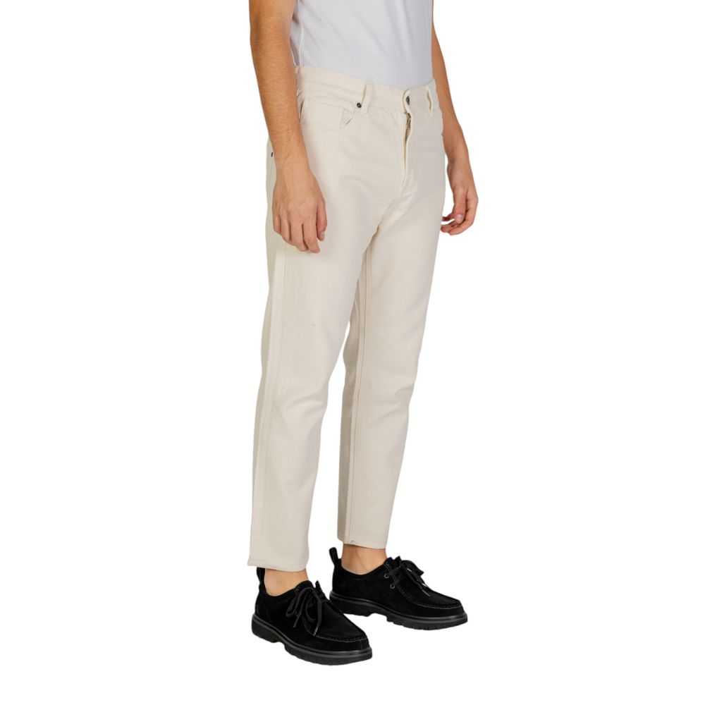 Gianni Lupo Cremefarvede Bomuld Jeans & Bukser