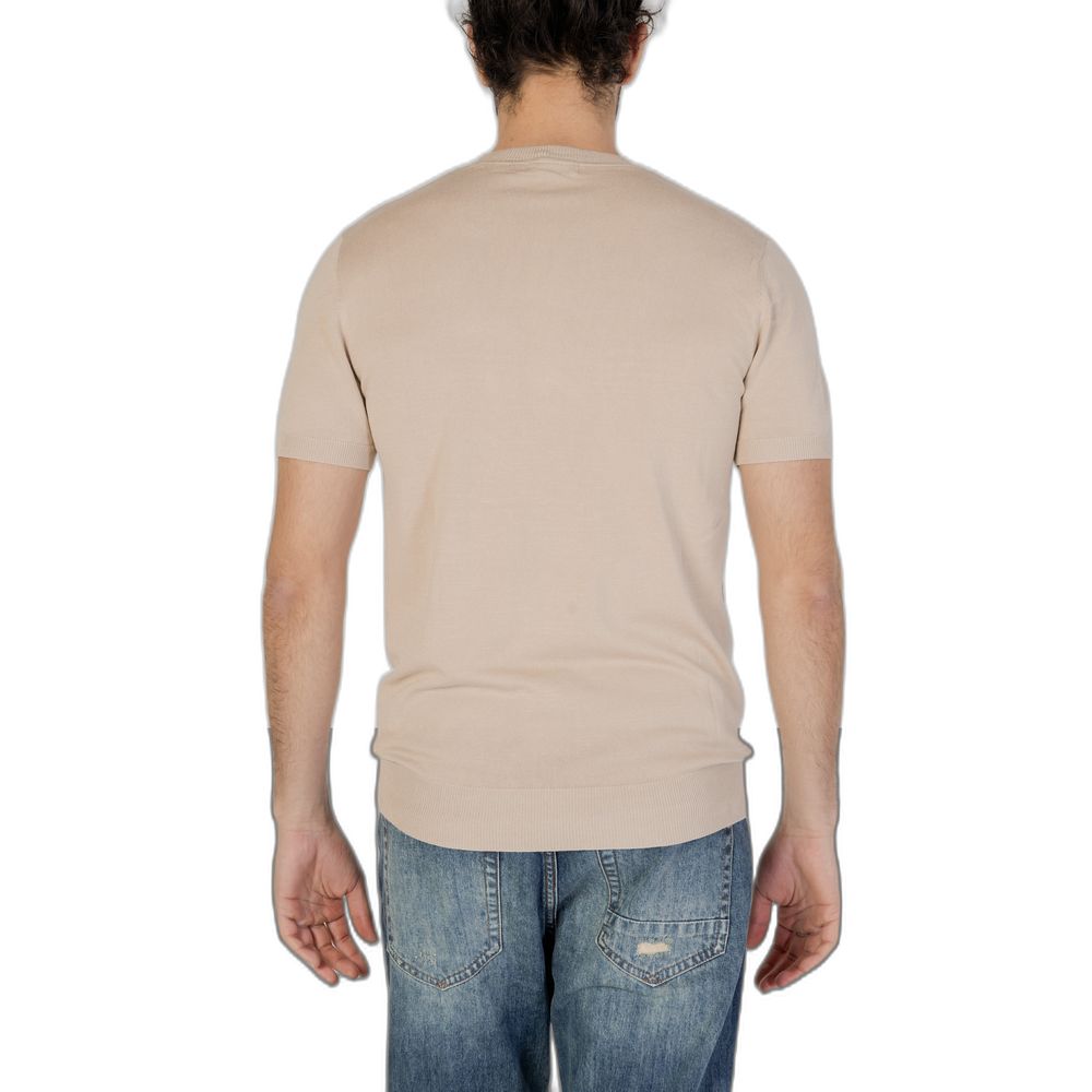 Gianni Lupo Beige Viskose T-shirt