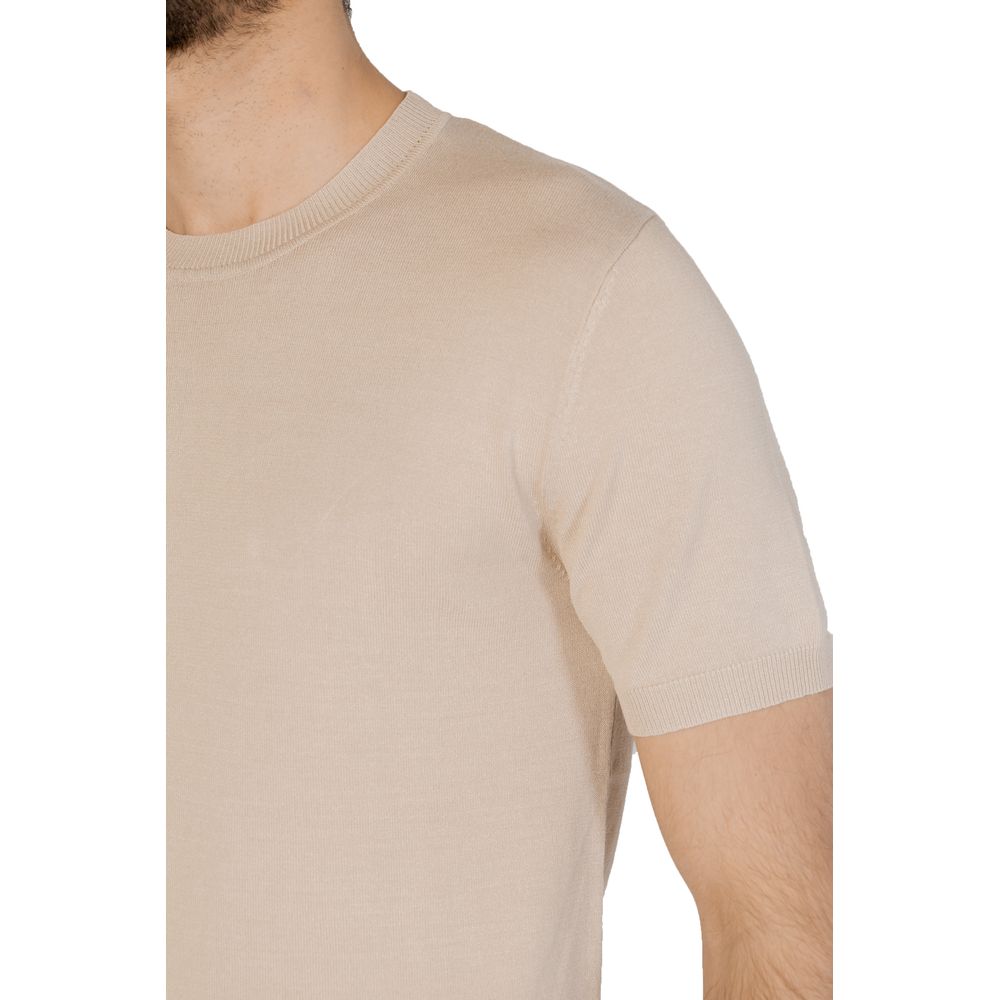 Gianni Lupo Beige Viskose T-shirt