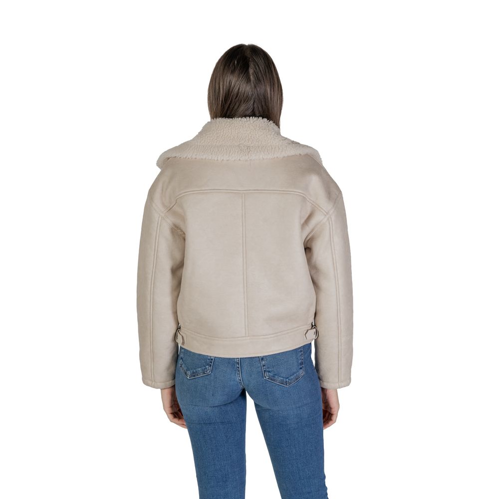 Vila Tøj Beige Kunstlæderjakker & Frakke