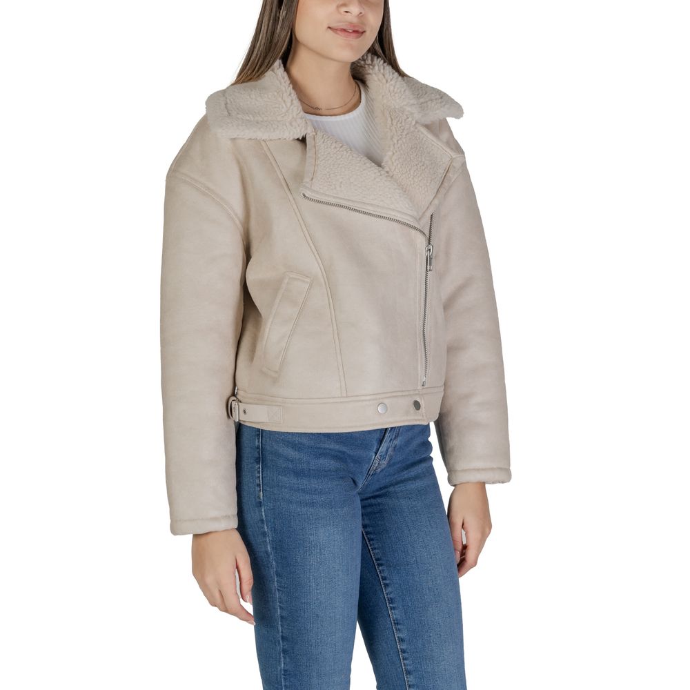 Vila Tøj Beige Kunstlæderjakker & Frakke