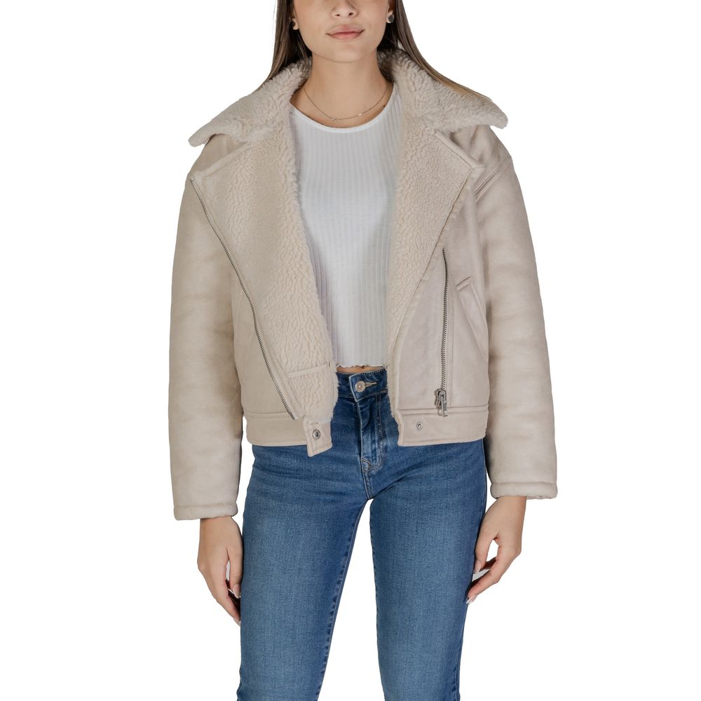 Vila Tøj Beige Kunstlæderjakker & Frakke