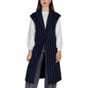ICHI Blue Polyester Sleveless Jacket