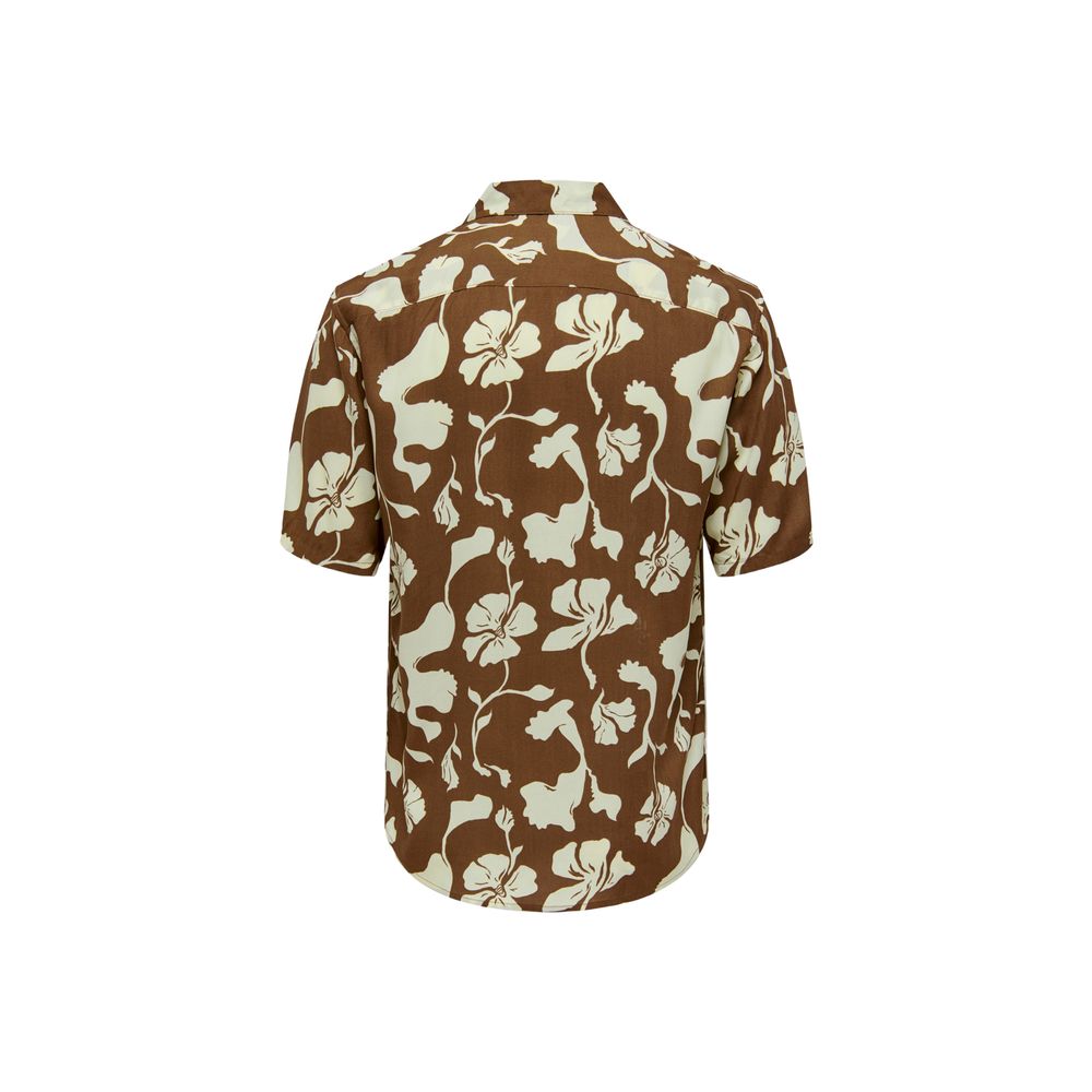 Only & Sons Brun Viskose Skjorte