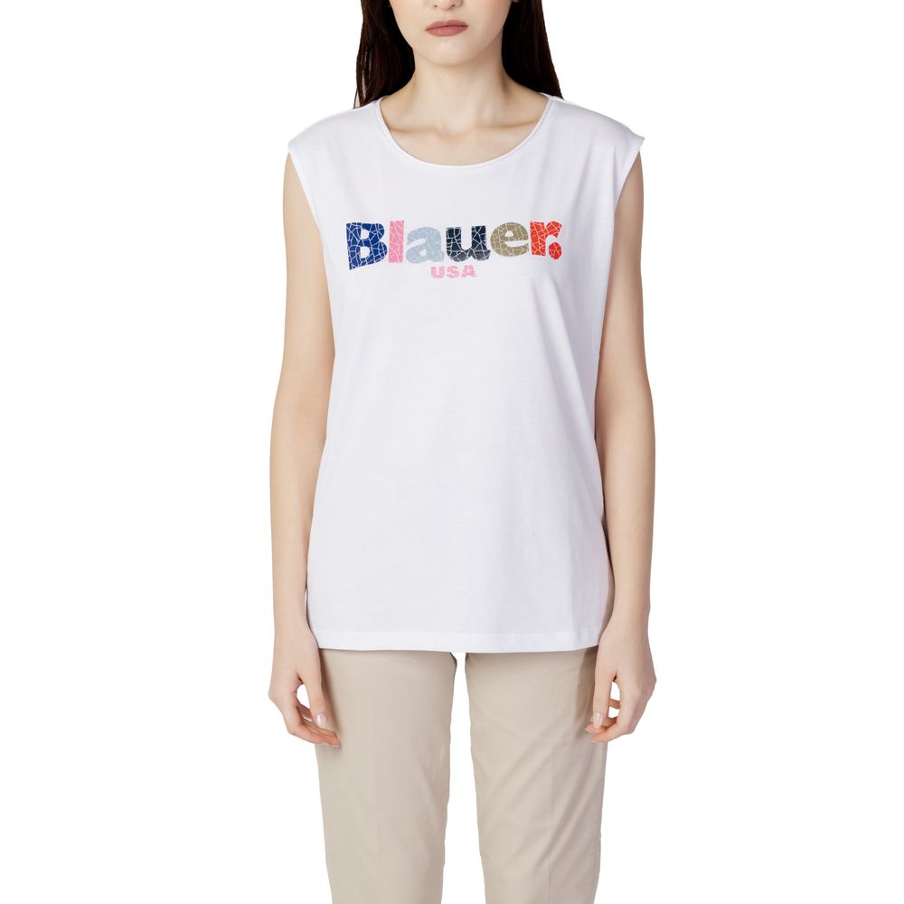 Blå hvide bomuldstoppe og T-shirt