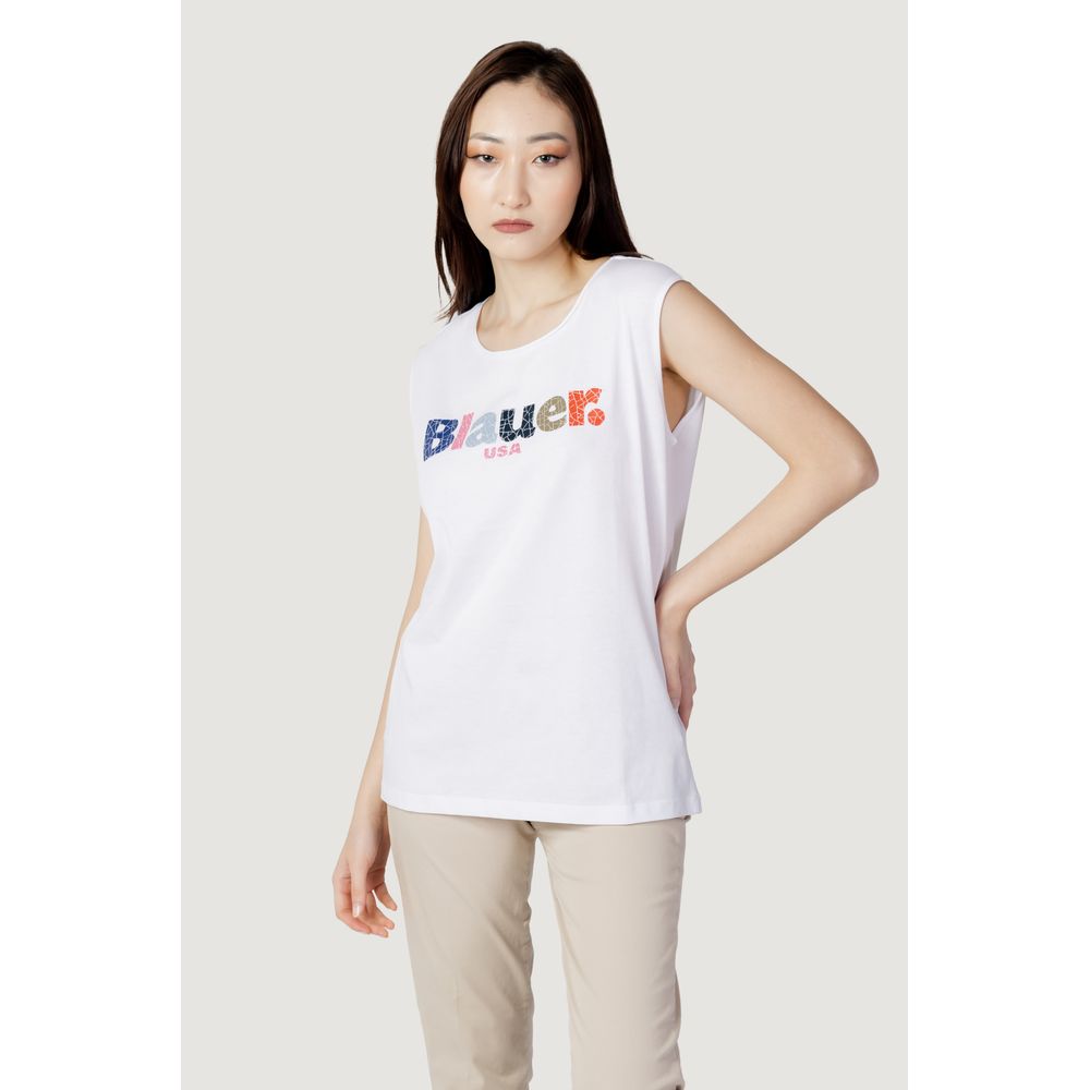 Blå hvide bomuldstoppe og T-shirt