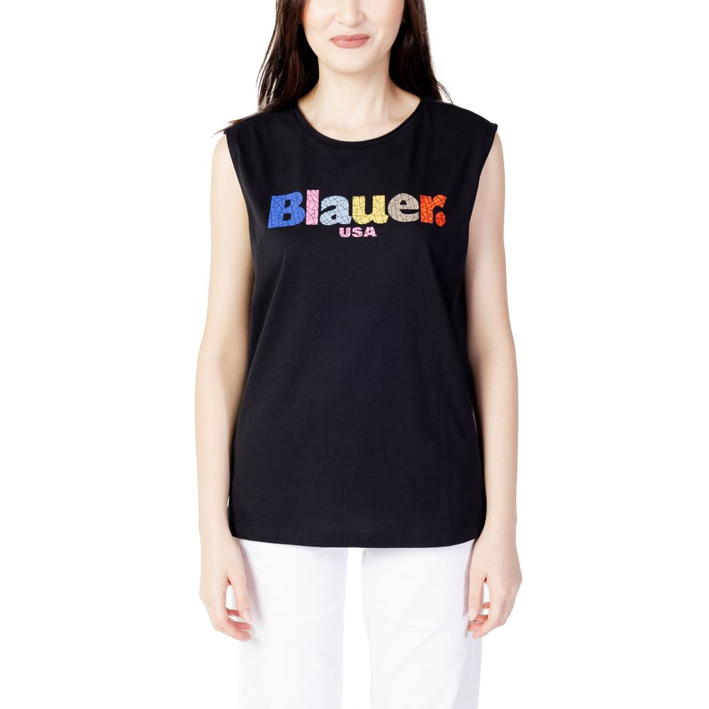 Blå sorte bomuldstoppe og T-shirt