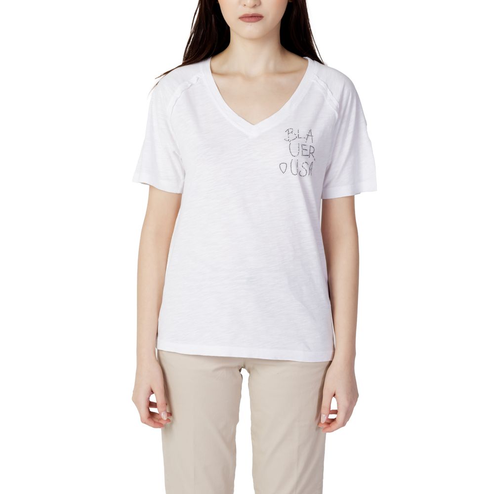 Blå hvide bomuldstoppe og T-shirt
