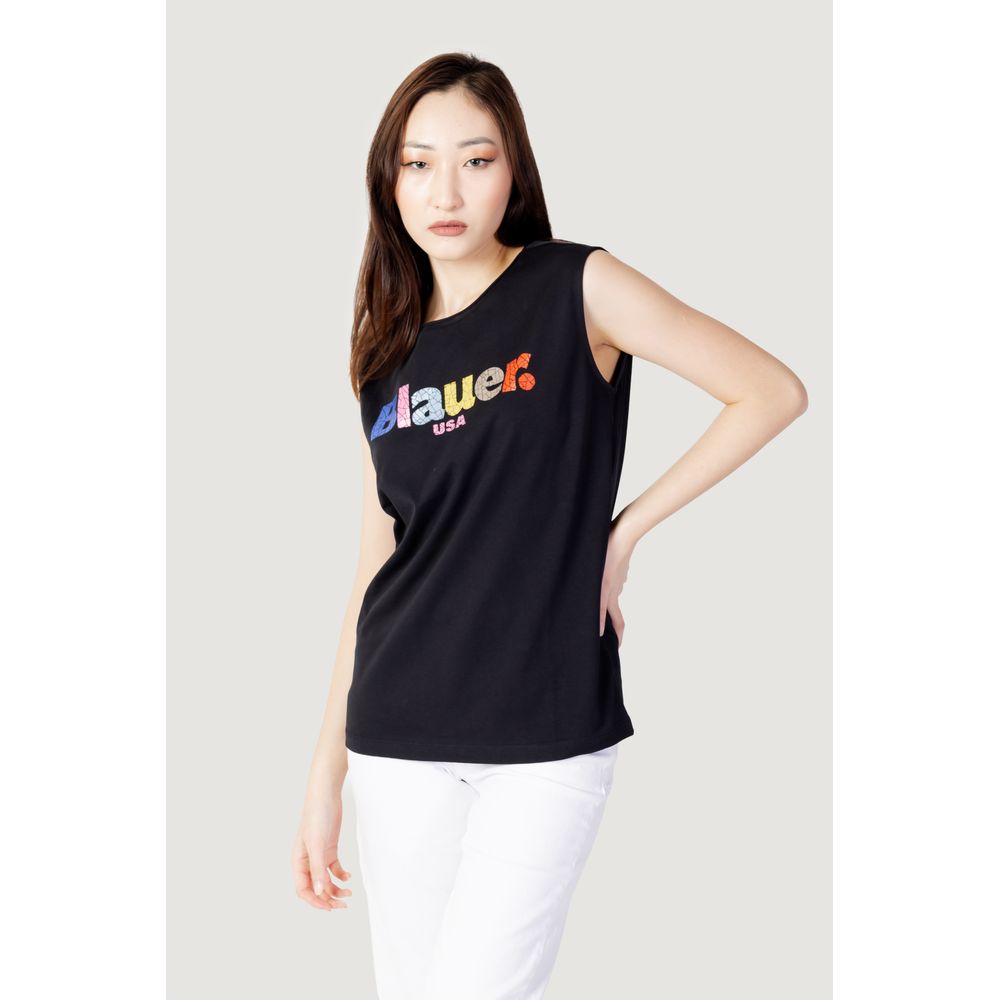 Blå sorte bomuldstoppe og T-shirt