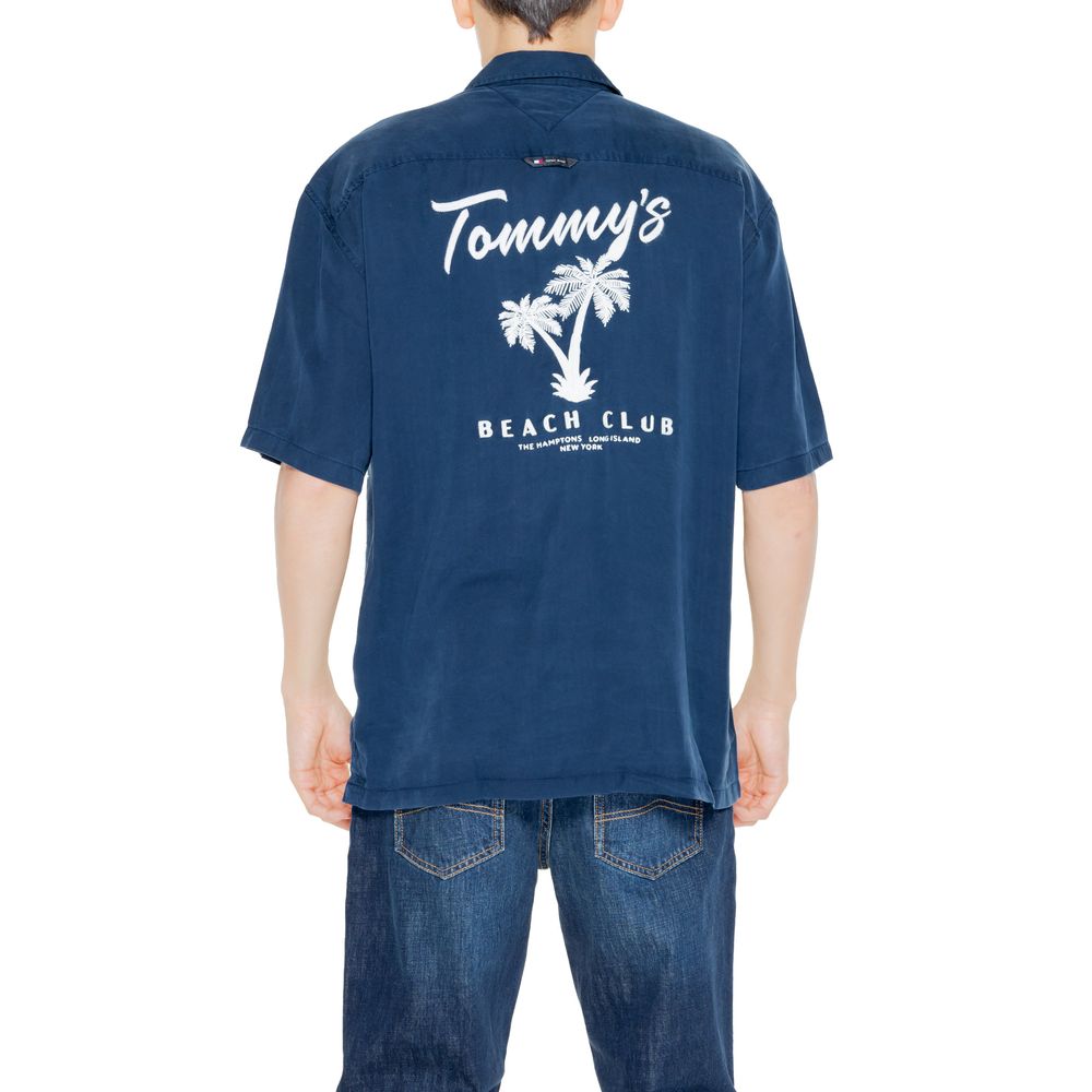 Tommy Hilfiger Jeans Blå Lyocell Skjorte