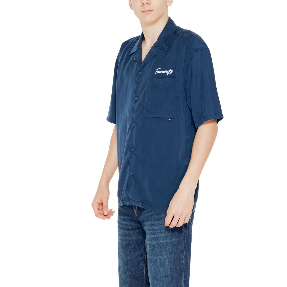 Tommy Hilfiger Jeans Blå Lyocell Skjorte