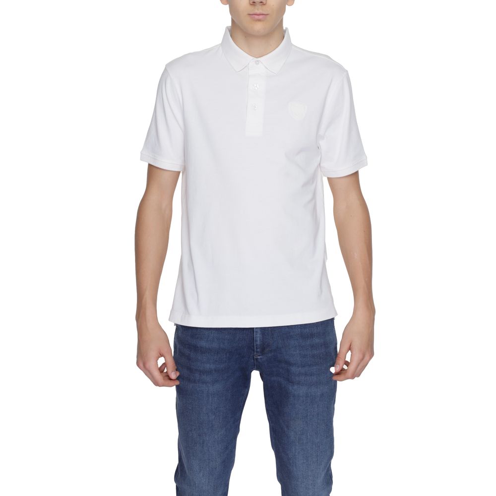Blauer creme bomuld poloshirt