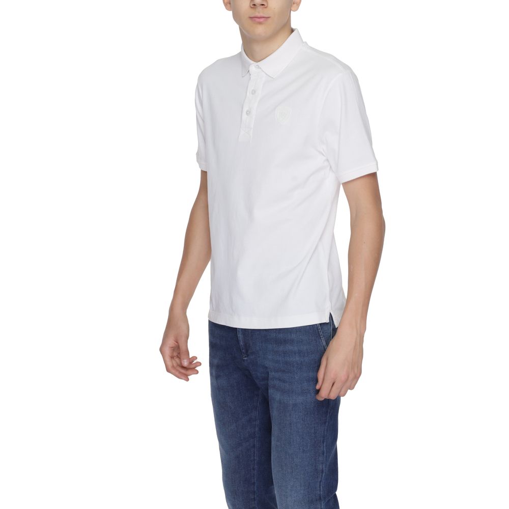 Blauer creme bomuld poloshirt