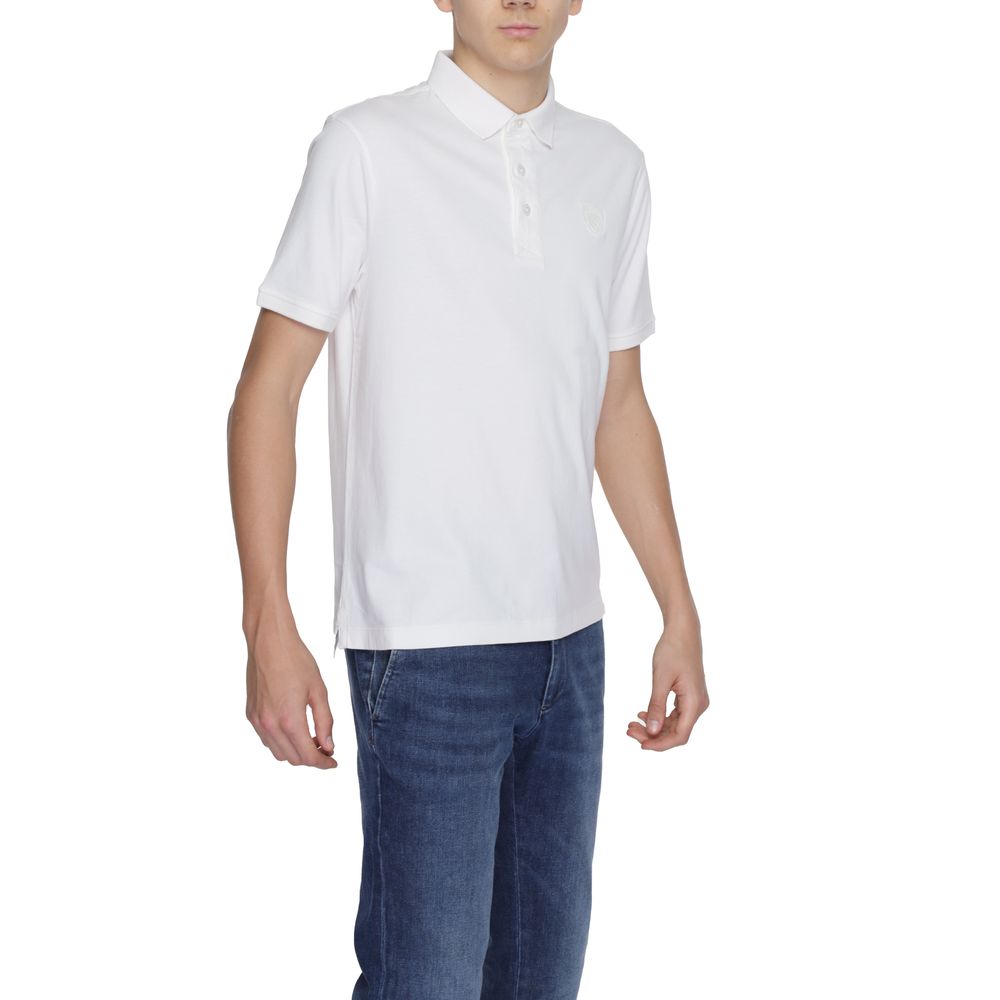 Blauer creme bomuld poloshirt