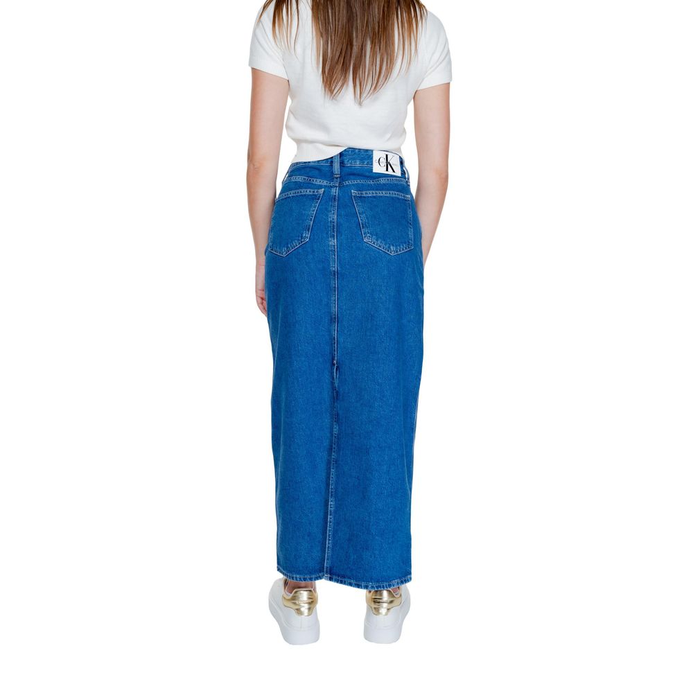 Calvin Klein Jeans Blå Bomuldsnederdel