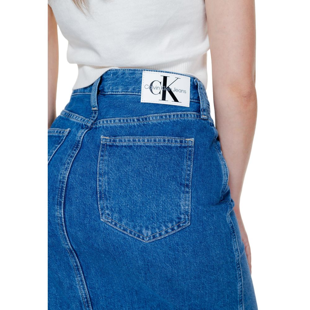 Calvin Klein Jeans Blå Bomuldsnederdel