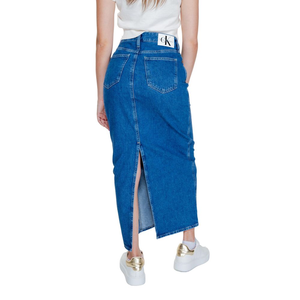 Calvin Klein Jeans Blå Bomuldsnederdel