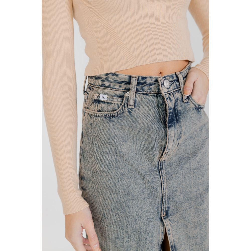 Calvin Klein Jeans Blå Bomuldsnederdel