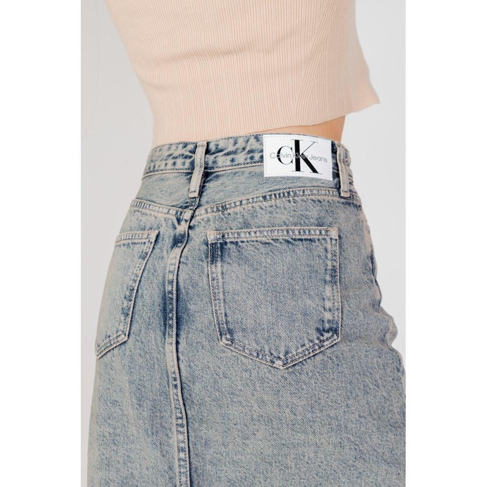 Calvin Klein Jeans Blå Bomuldsnederdel