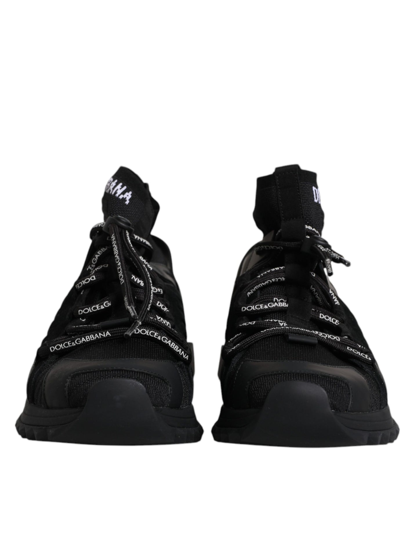 Dolce & Gabbana Sorte Sorrento Logo Herre Sneakers Sokker Sko