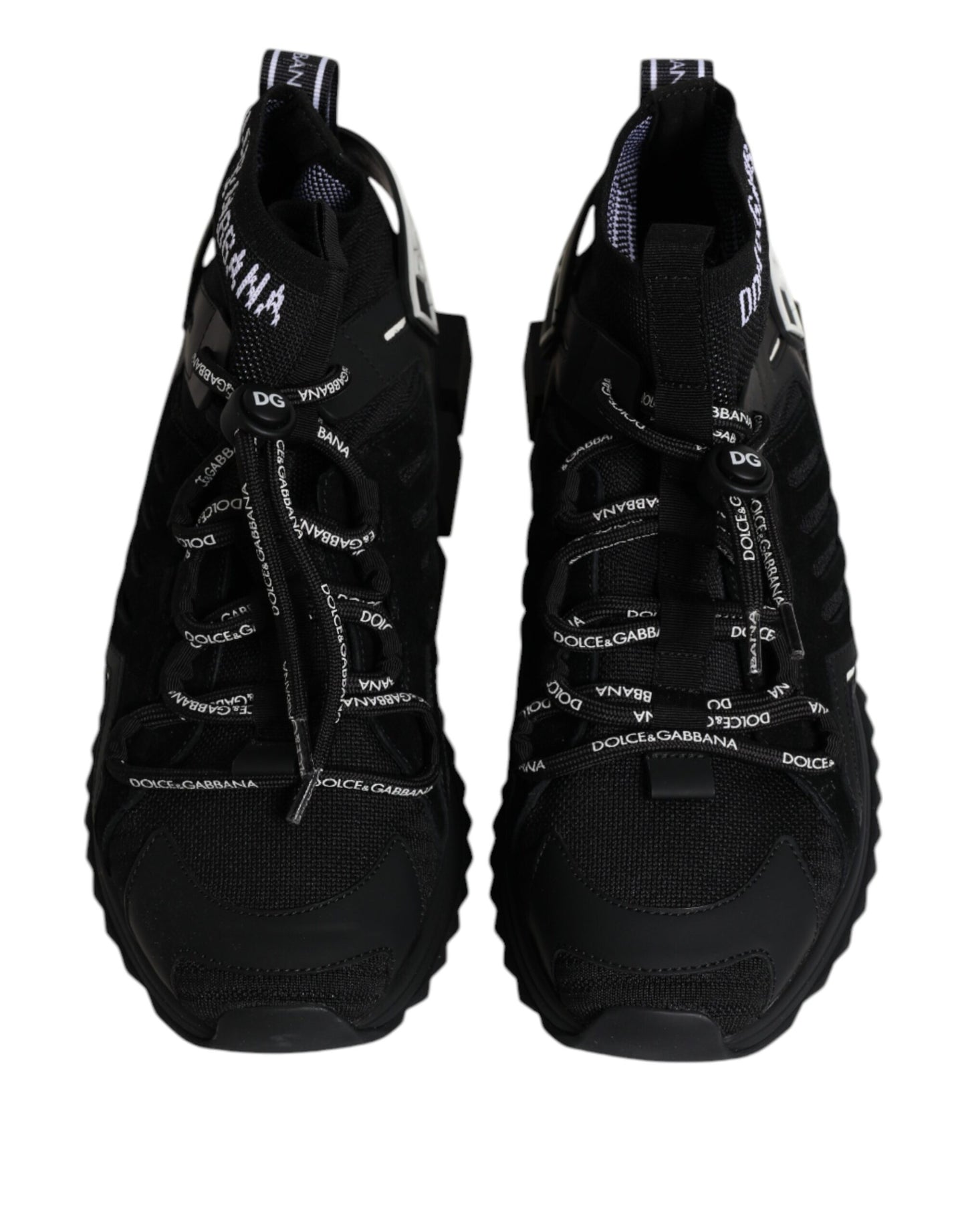 Dolce & Gabbana Sorte Sorrento Logo Herre Sneakers Sokker Sko