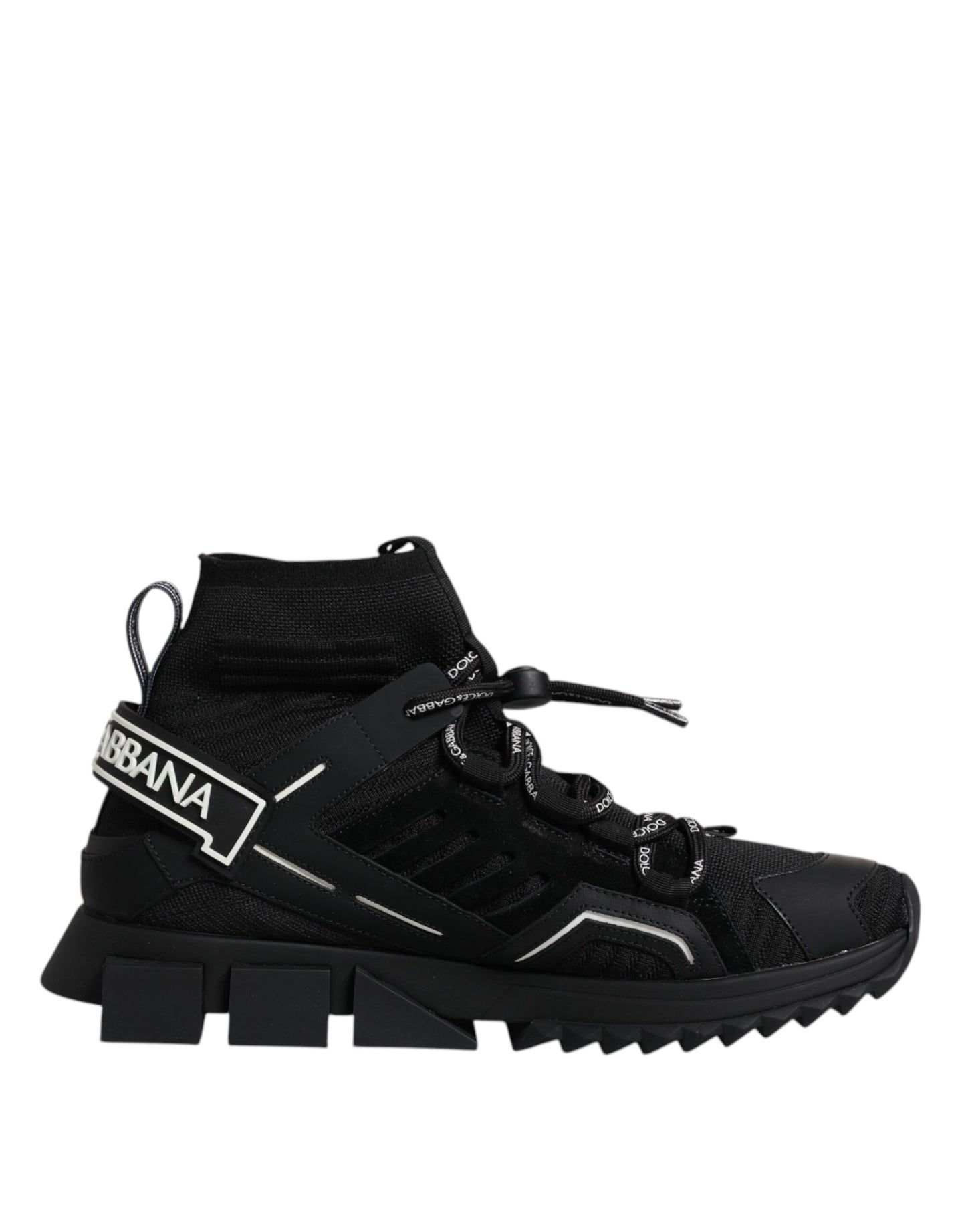 Dolce & Gabbana Sorte Sorrento Logo Herre Sneakers Sokker Sko
