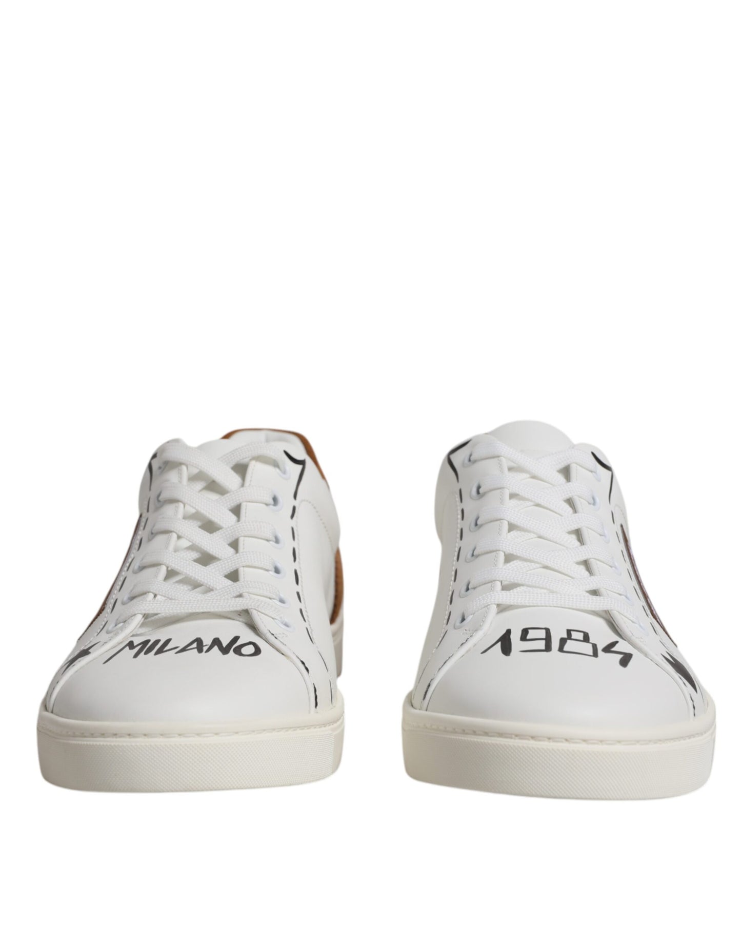 Dolce & Gabbana Hvide Brune London Lave Sneakers Herresko