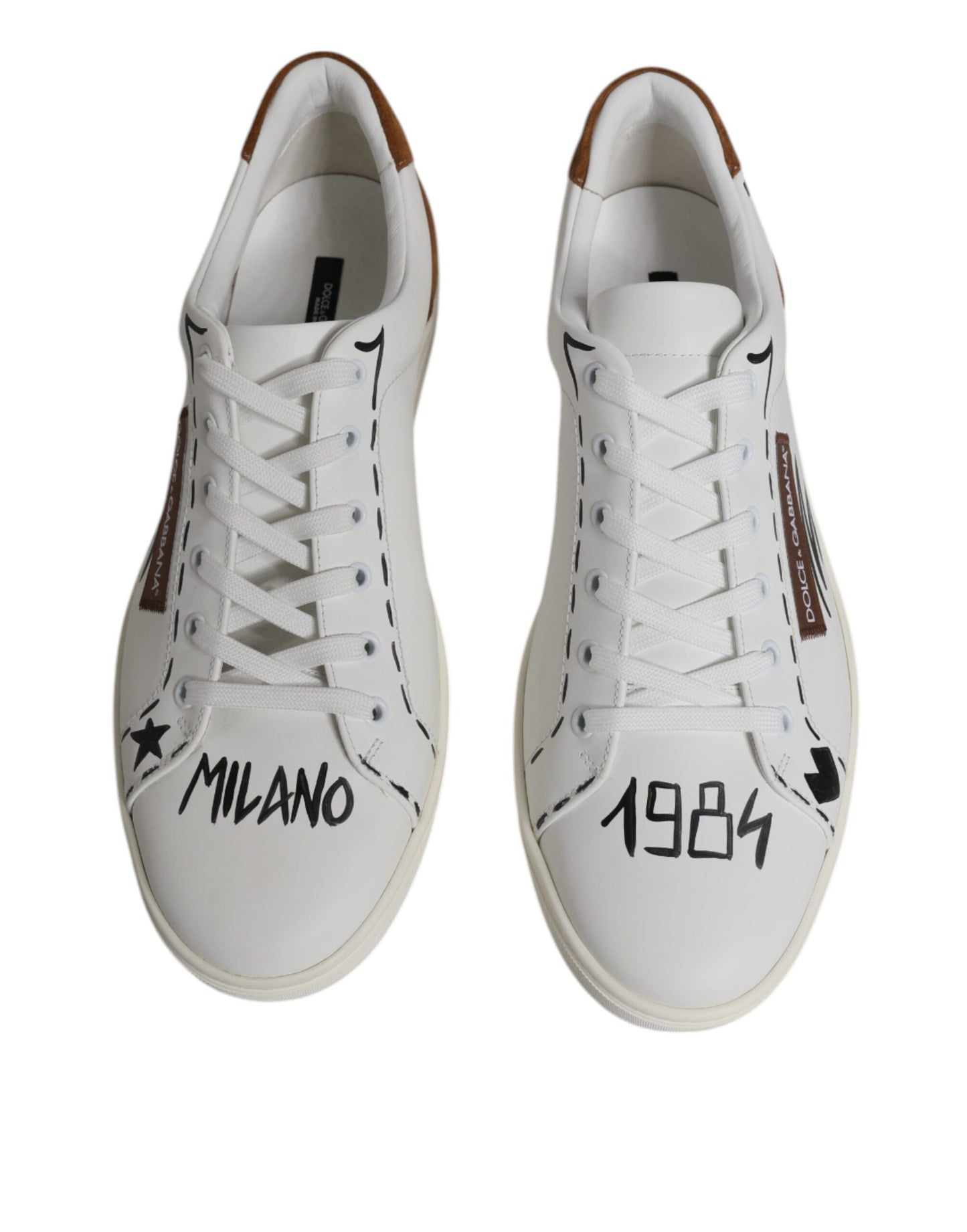 Dolce & Gabbana Hvide Brune London Lave Sneakers Herresko