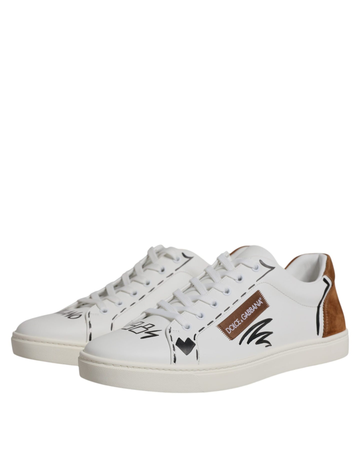 Dolce & Gabbana Hvide Brune London Lave Sneakers Herresko