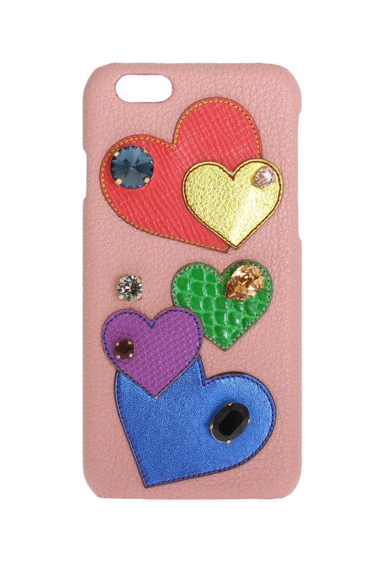 Dolce & Gabbana Chic Pink Læder Krystal iPhone-cover