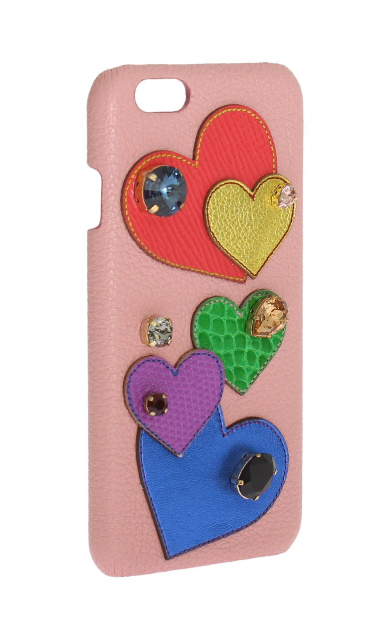 Dolce & Gabbana Chic Pink Læder Krystal iPhone-cover