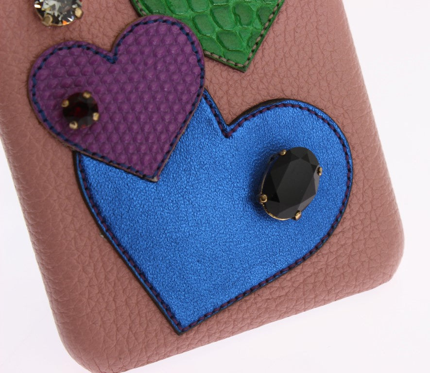 Dolce & Gabbana Chic Pink Læder Krystal iPhone-cover