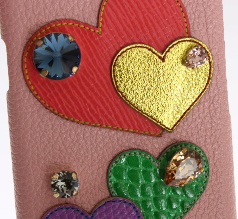 Dolce & Gabbana Chic Pink Læder Krystal iPhone-cover