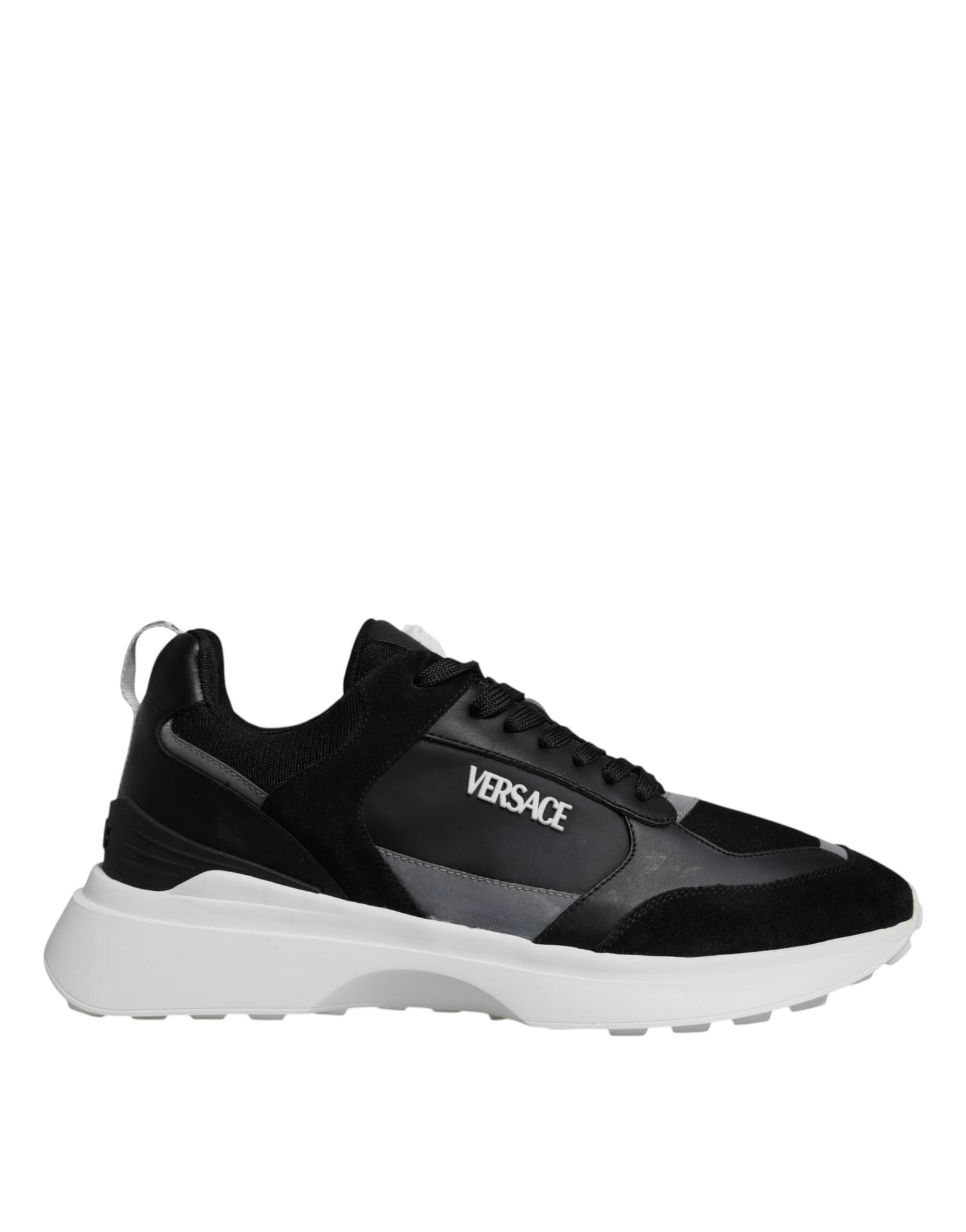 Versace Sorte Medusa Lave Sneakers i Kanvas med Quad-stof